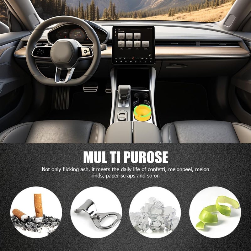 Lyxheth Glow in The Dark Ashtray, Car Ashtray, Cigarette Self-Extinguishing Car Cup Holder Ashtrays with Lid, Universal Portable Mini Vehicle Cigarette Trash Can Auto Accessories for Cars (Yellow) - Image 5